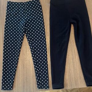 Cozy warm Kids' Black and Polka Dot Leggings set